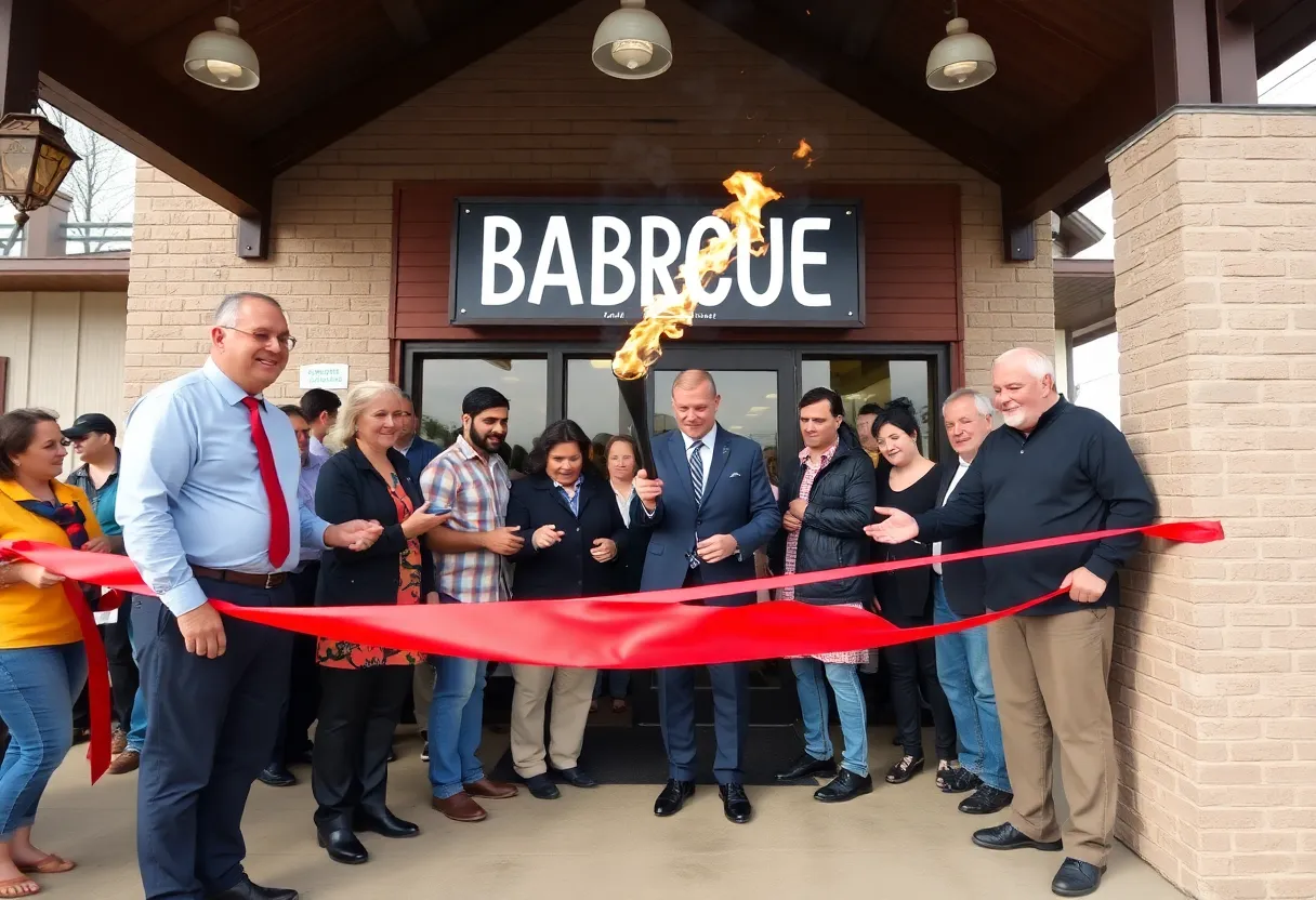 Ribbon-cutting ceremony at Jim 'N Nick's Community Bar-B-Q