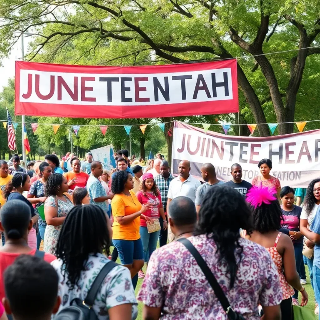 Community celebration of Juneteenth in Savannah with diverse activities
