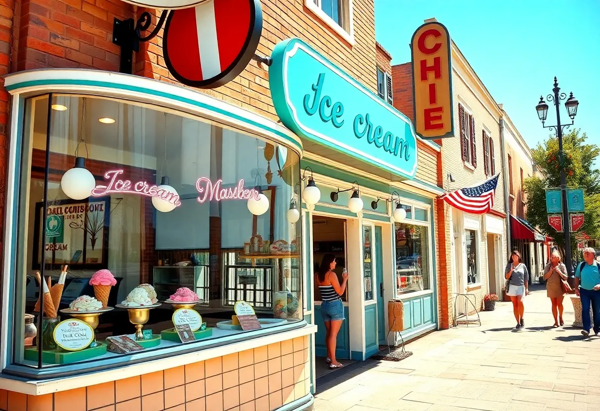 Exterior view of Leopold's Ice Cream shop in Savannah