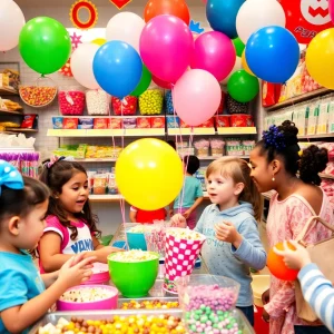 Children and families enjoying activities at National Pralines Day event