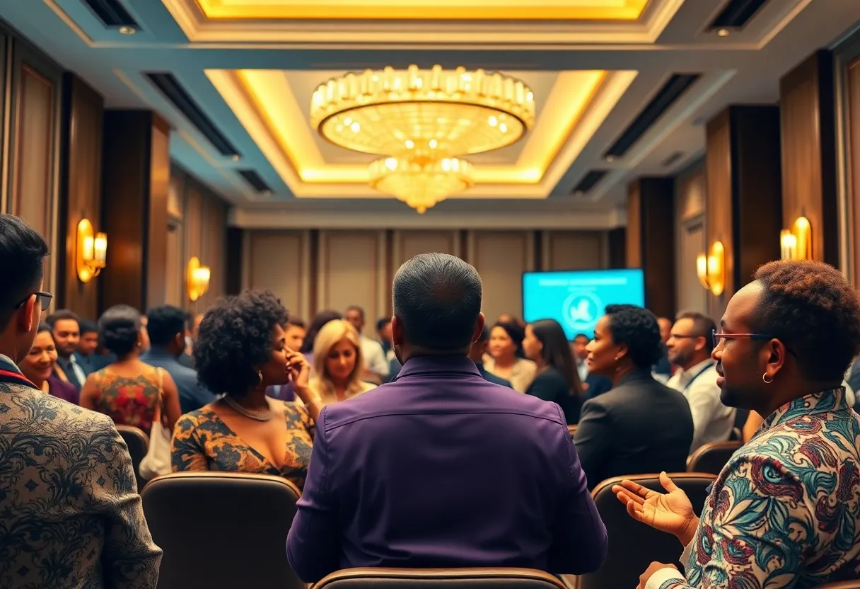 Attendees at the African American Publishers Conference in Savannah engaging in discussions.
