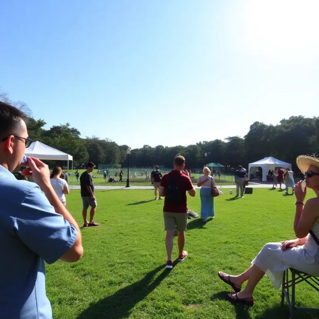 People at a cooling center in Savannah during heat advisory.