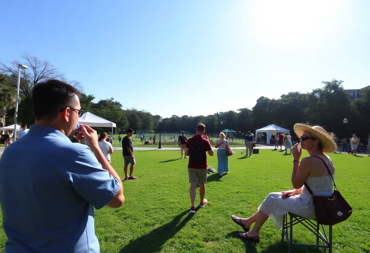 People at a cooling center in Savannah during heat advisory.