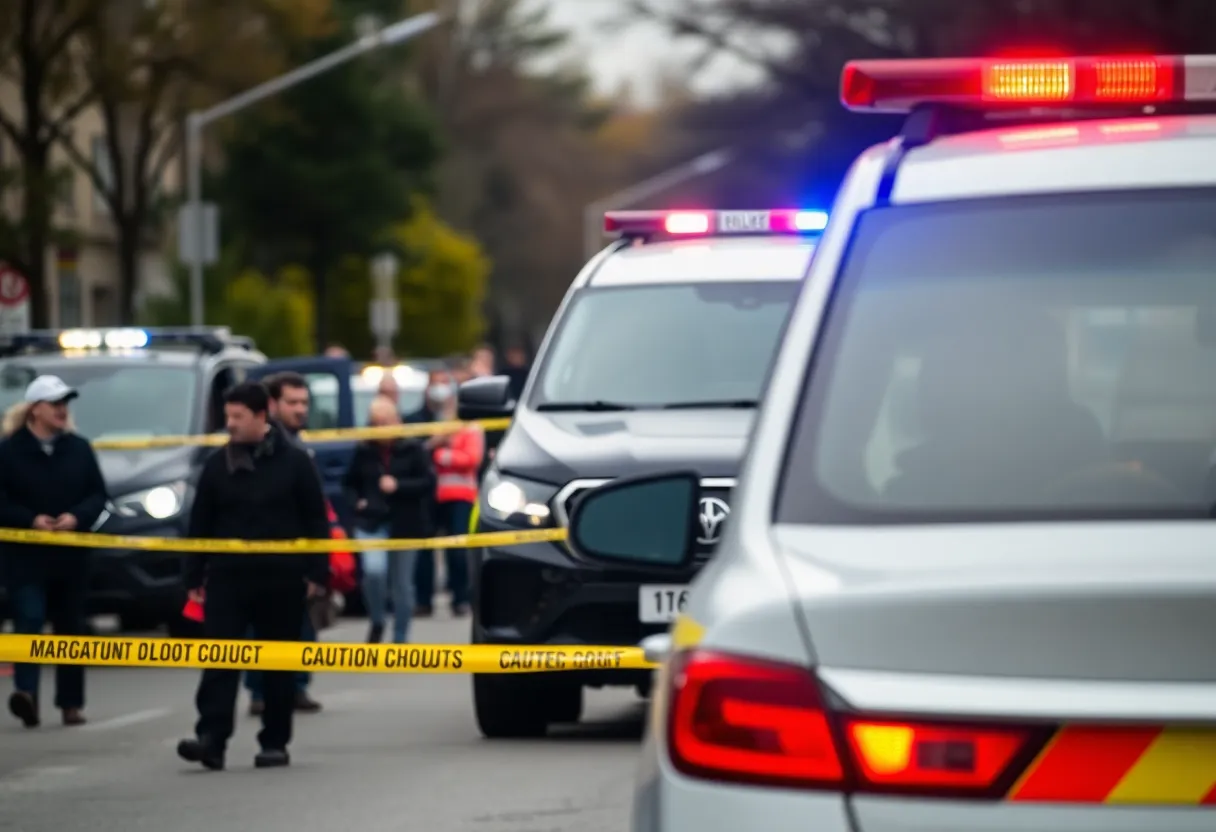 Police investigation scene in Savannah