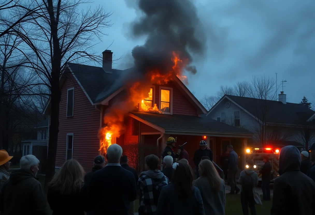 Emergency responders at the scene of a house fire in Savannah.
