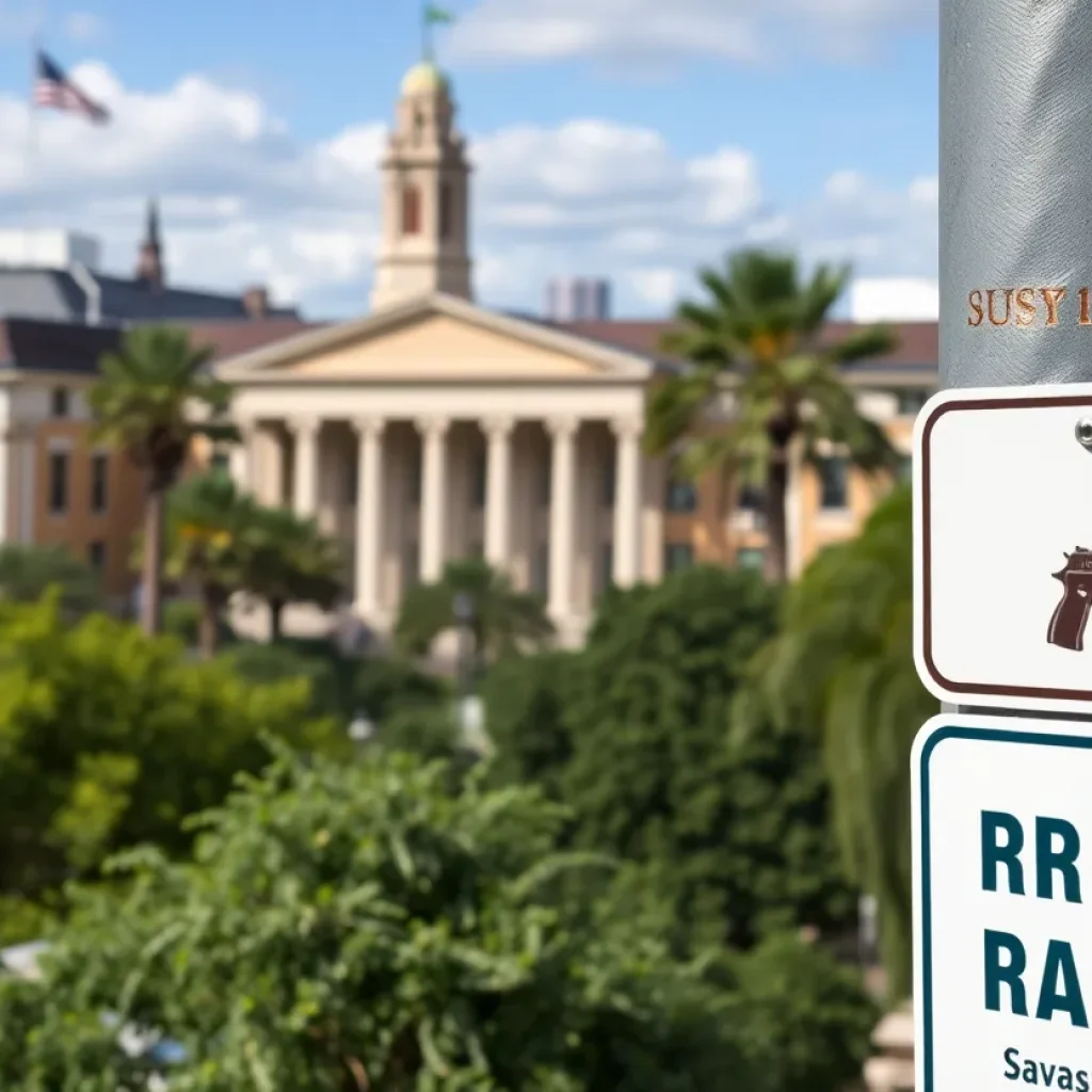 Cityscape of Savannah highlighting public safety measures
