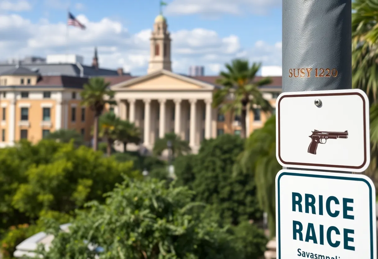 Cityscape of Savannah highlighting public safety measures