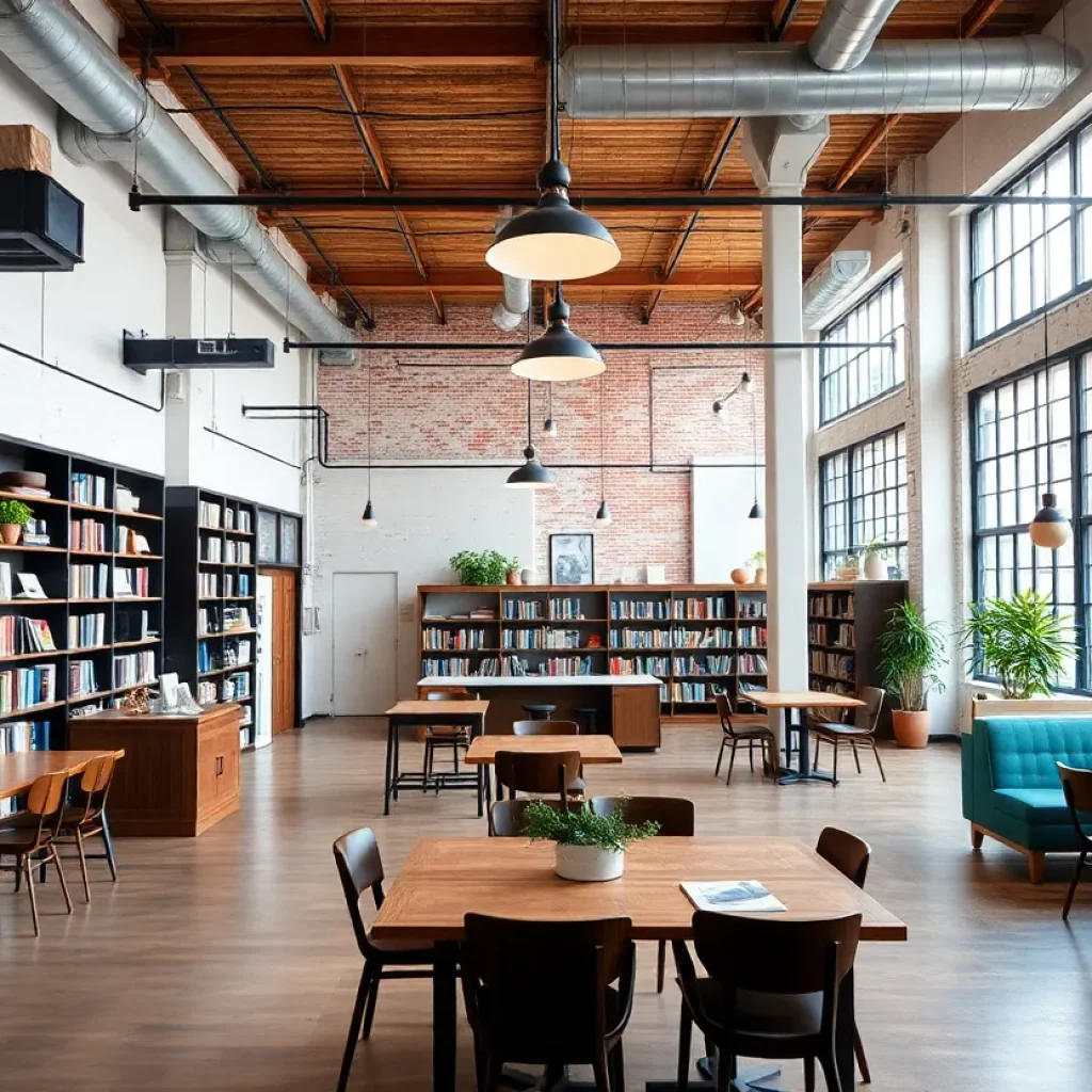 Interior of Switchyards coworking space in Savannah, featuring modern design and collaborative areas.