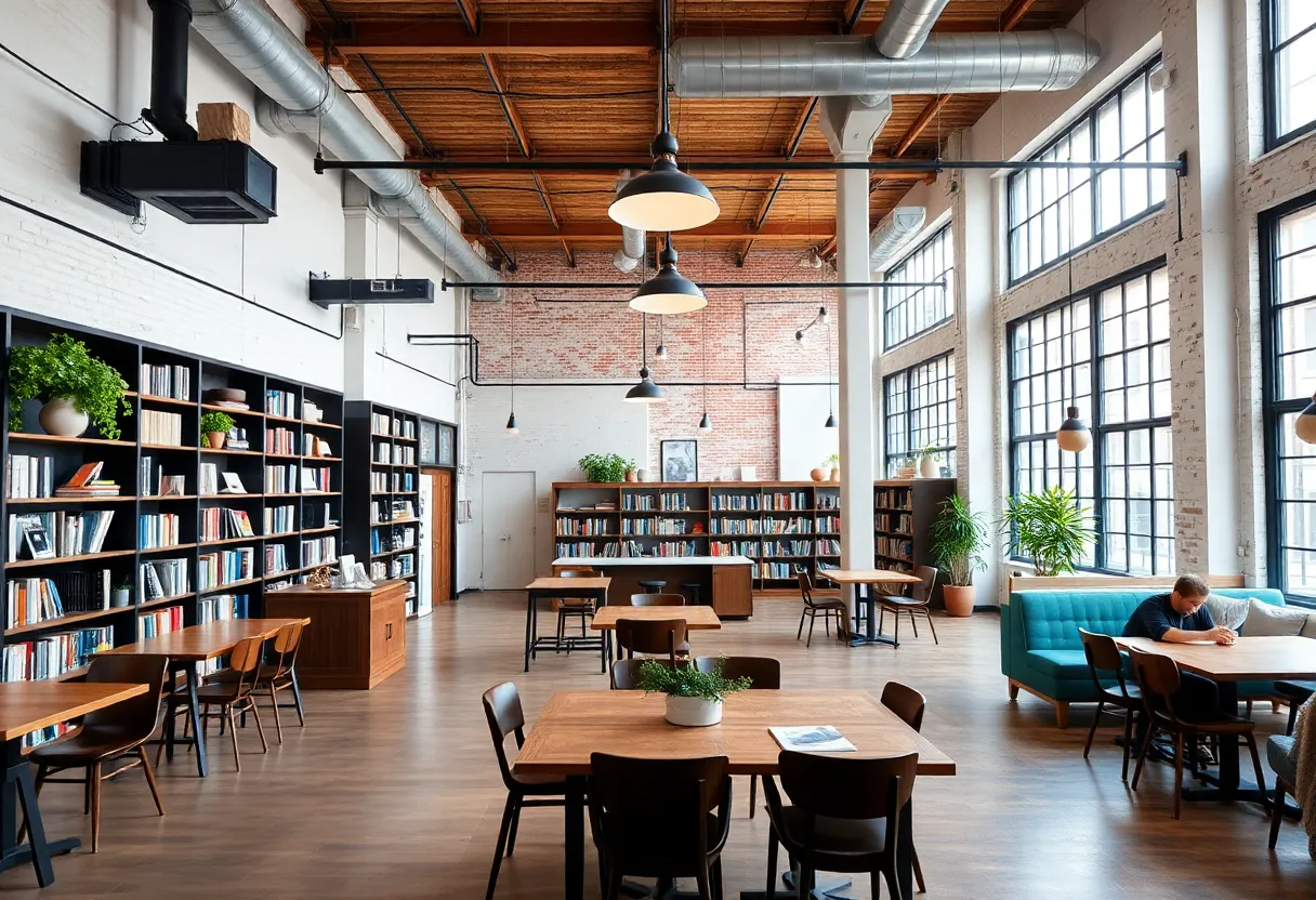 Interior of Switchyards coworking space in Savannah, featuring modern design and collaborative areas.