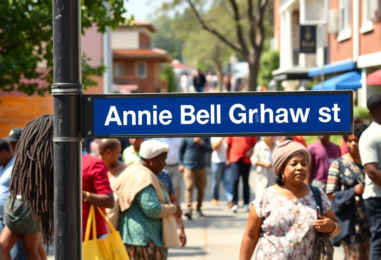 Street sign for Annie Bell Graham Street in Savannah