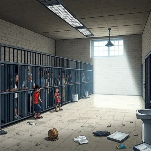 Overcrowded jail cells depicting unsafe conditions