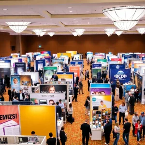 Attendees at the Black Business Expo engaging with vendors