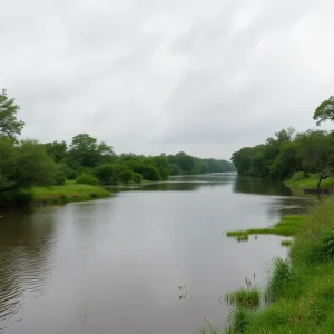 Flooded landscape in Central Texas