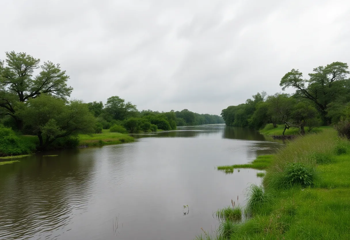 Flooded landscape in Central Texas