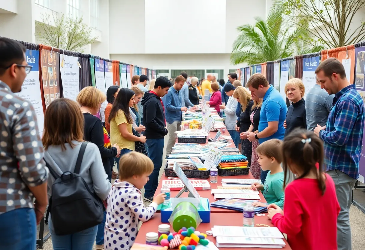 Families engaging at a Super Community Baby Shower event