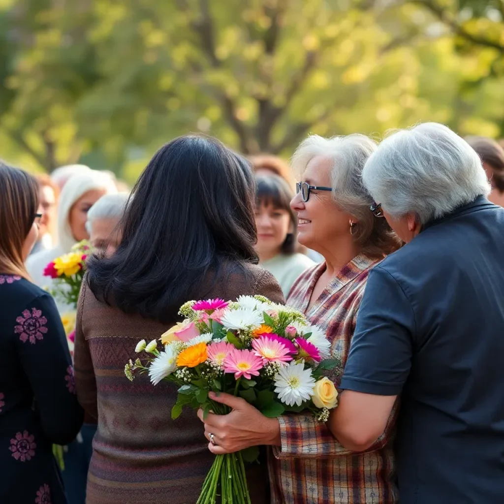 Community members gather for the celebration of life of Elonzia Mae Miller.