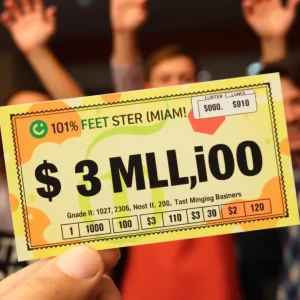 Celebration of Dahlonega lottery winner with a $3 million ticket