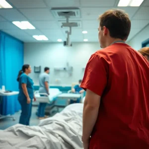 Healthcare professionals in an emergency room addressing safety concerns