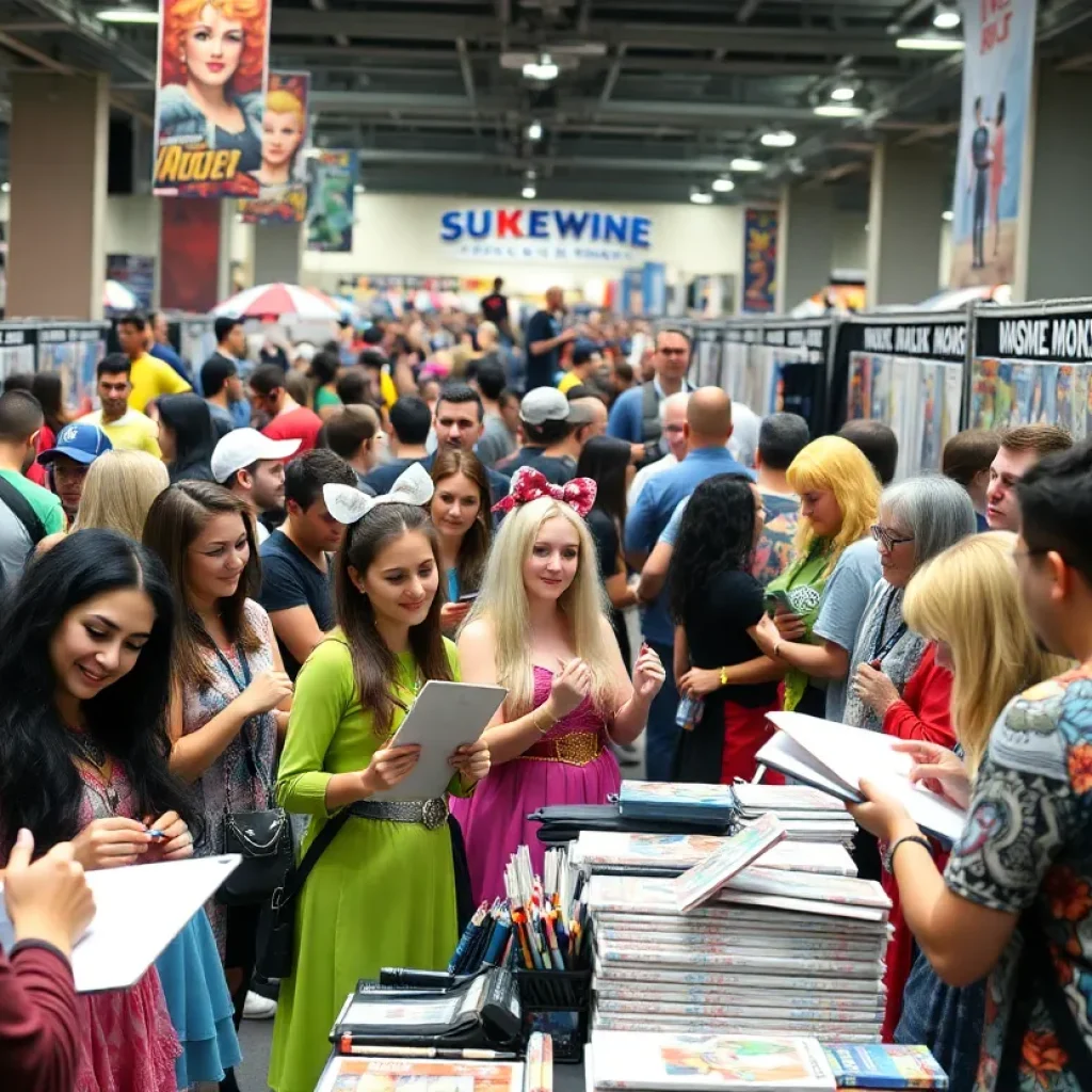 Fans and vendors at a GalaxyCon comic convention