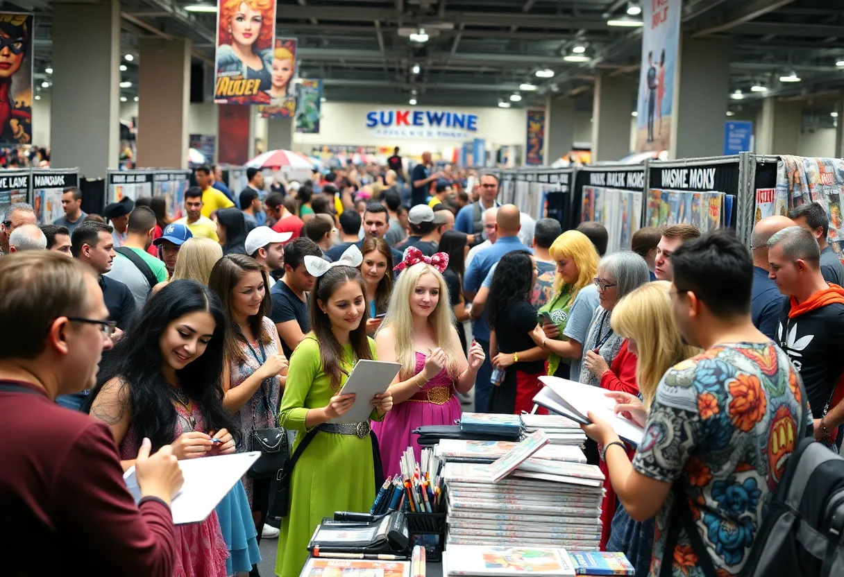 Fans and vendors at a GalaxyCon comic convention