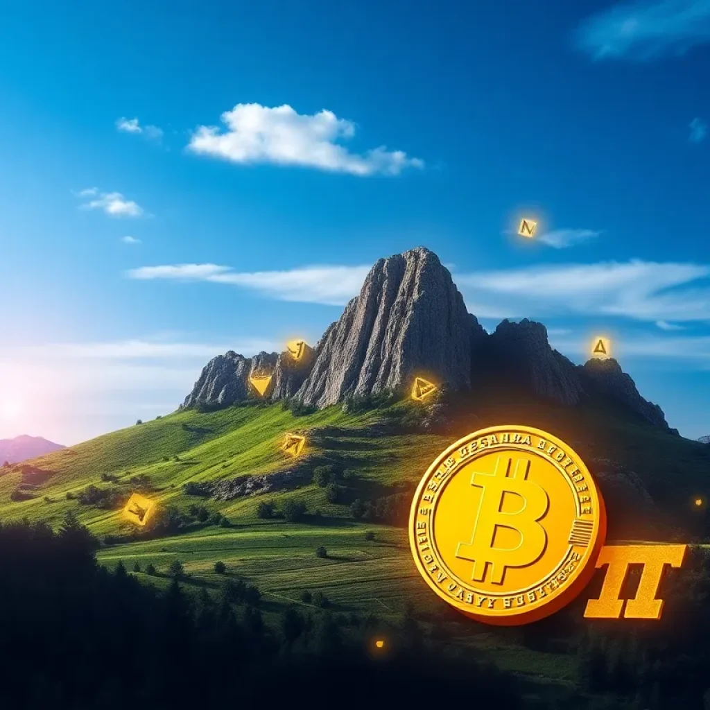 Digital representation of Georgia's cryptocurrency landscape