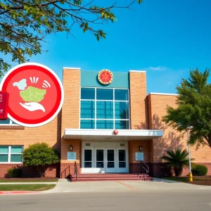 School building equipped with safety alert systems