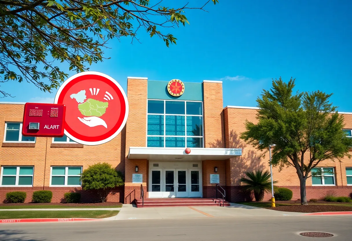 School building equipped with safety alert systems