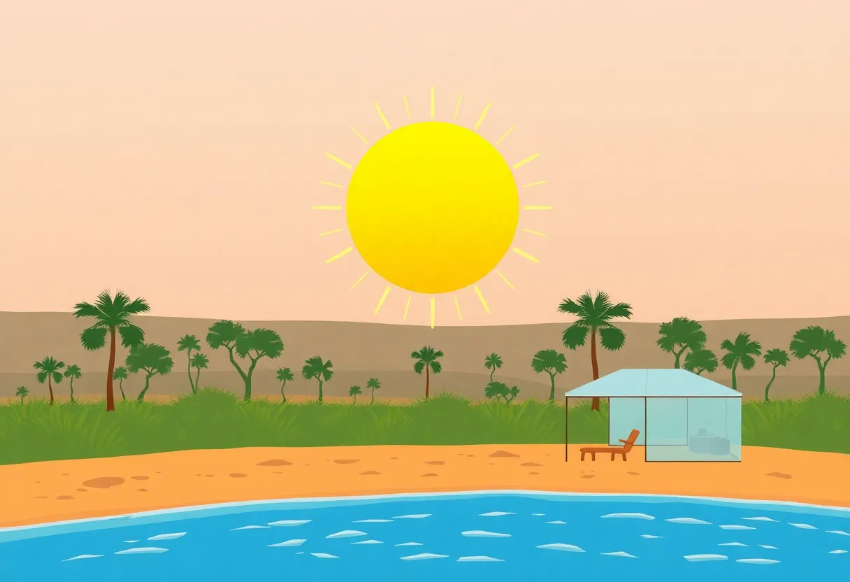 Illustration highlighting heat safety tips in Savannah