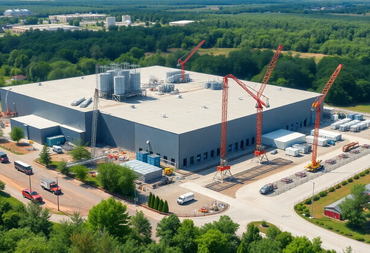 Construction of a new poultry processing plant in LaFayette, Georgia