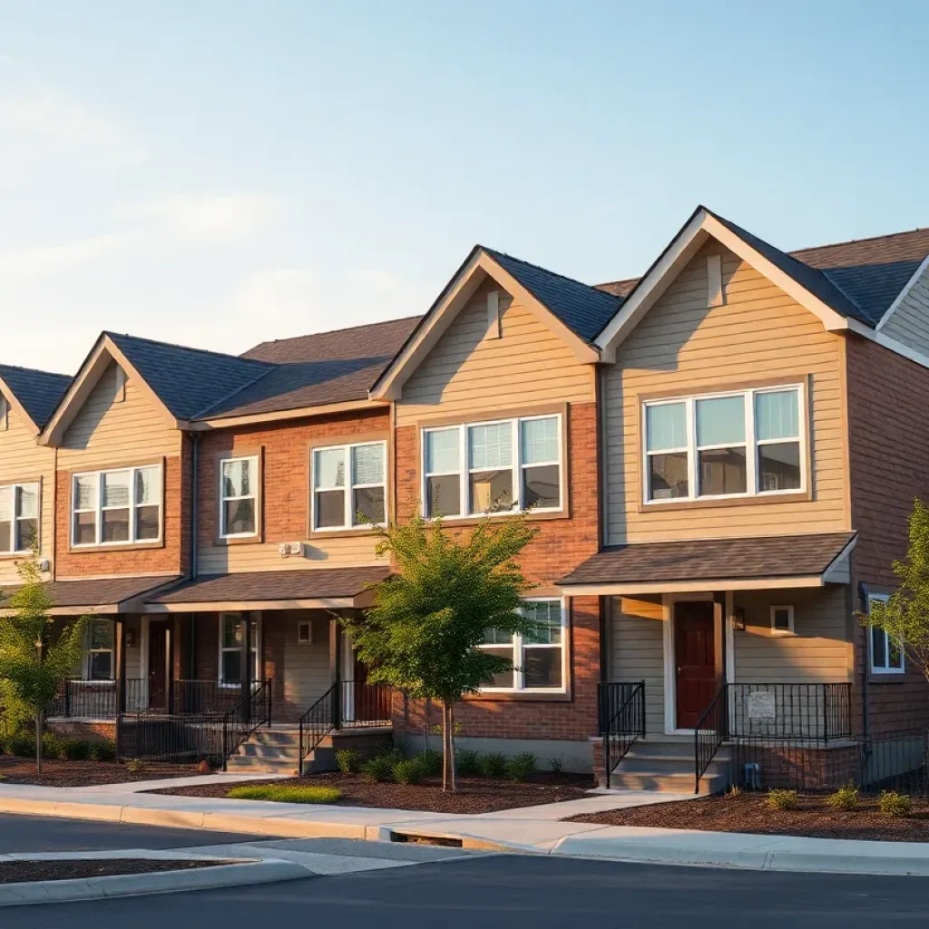 New duplex construction in a Savannah neighborhood aimed at improving affordable housing options.