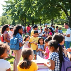 Families enjoying back to school events in Savannah