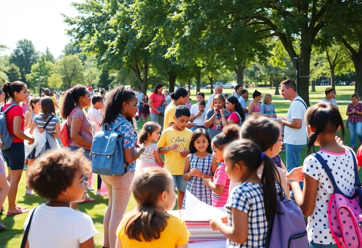 Families enjoying back to school events in Savannah