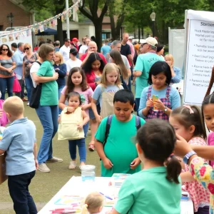 Families enjoying the Back-to-School Giveback Weekend in Savannah with activities and supplies