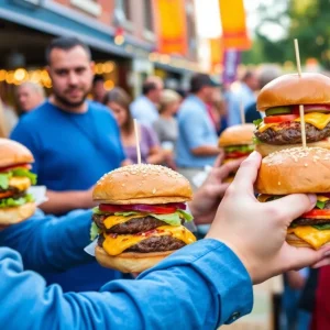 A variety of unique burgers at the Savannah Burger Bash event
