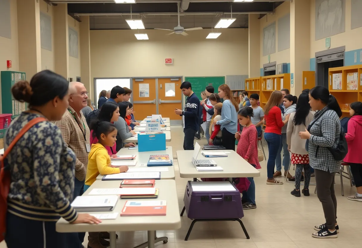 Families participating in the Savannah-Chatham school registration event
