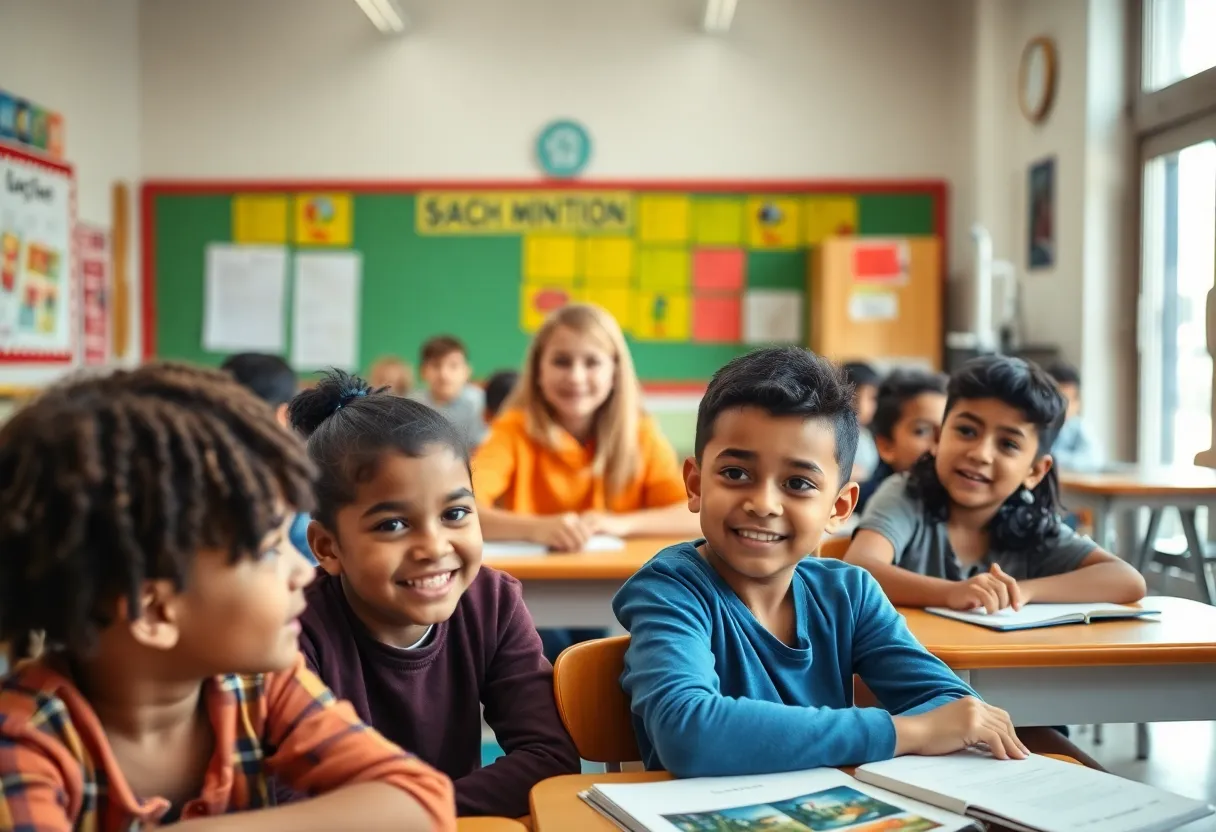 Students engaged in a classroom activity in Savannah-Chatham County Schools
