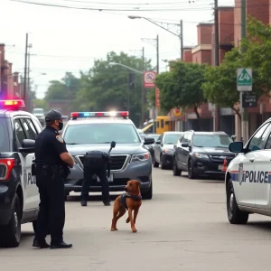 Police officers conducting a drug bust in Savannah