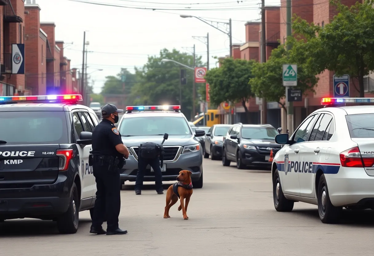 Police officers conducting a drug bust in Savannah