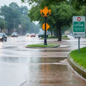 Flooding in Savannah showcasing the impact of heavy rainfall on urban infrastructure