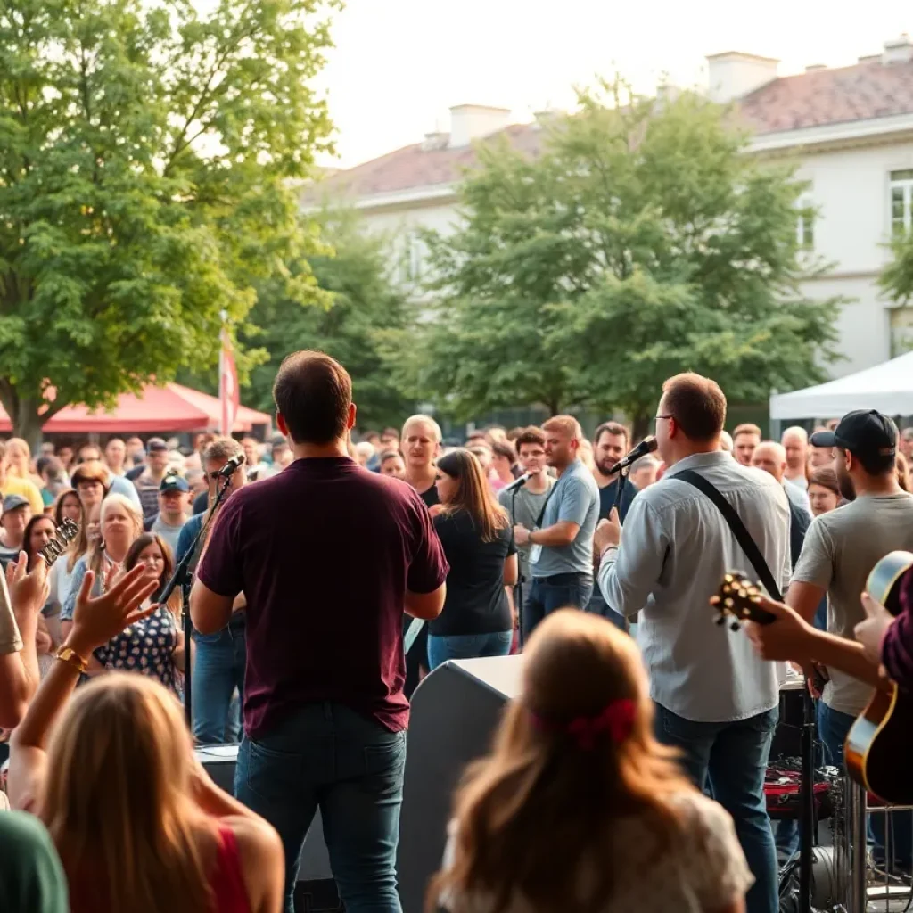Outdoor concert at Savannah's Homegrown Summer Jam, featuring local musicians.