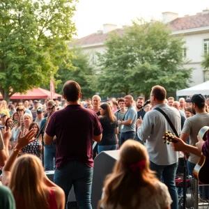 Outdoor concert at Savannah's Homegrown Summer Jam, featuring local musicians.