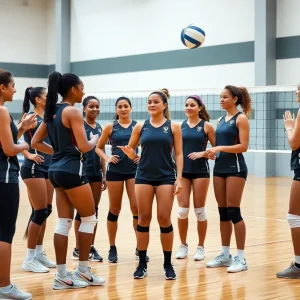 Lady Tigers volleyball players training in the gym