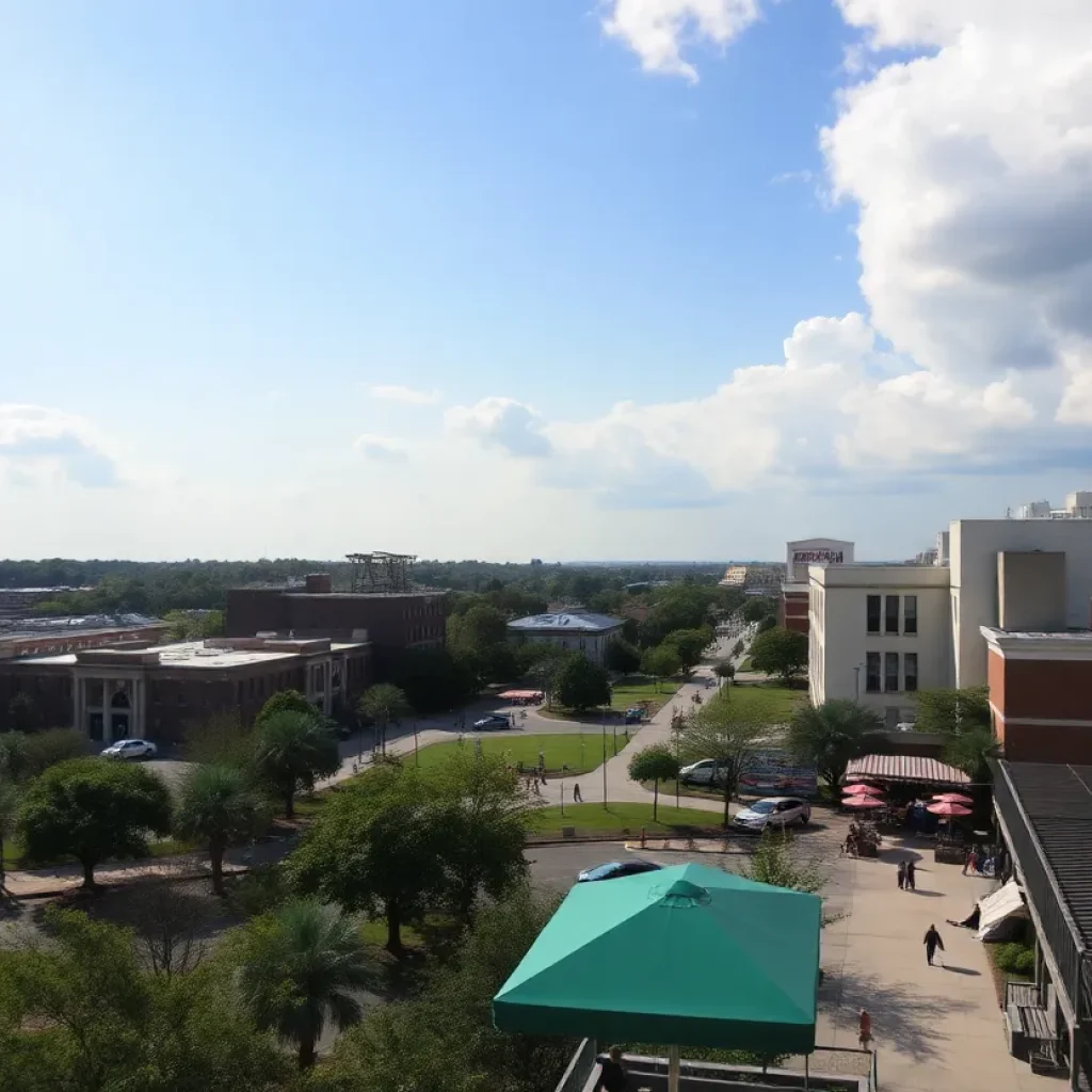 View of Savannah with community activities amidst heat advisory warning