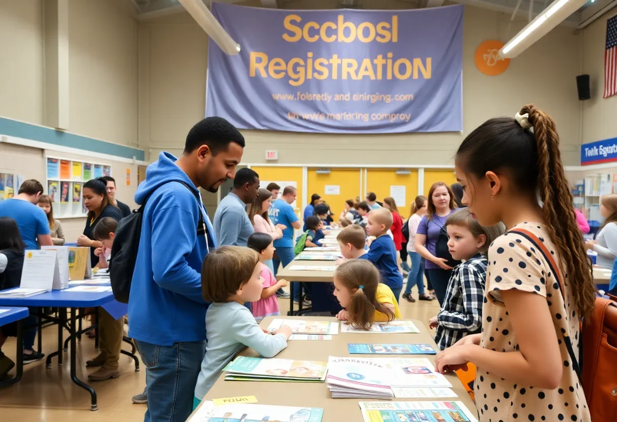 Families attending an SCCPSS registration event