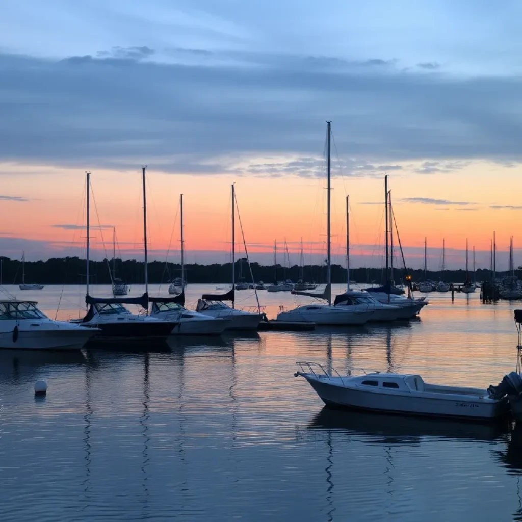 A beautiful landscape of Skull Creek at dusk, symbolizing tranquility amidst tragedy.