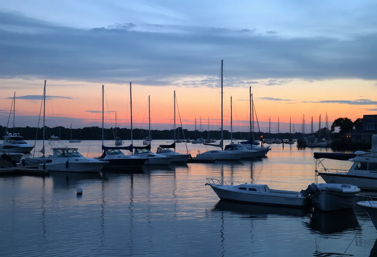 A beautiful landscape of Skull Creek at dusk, symbolizing tranquility amidst tragedy.