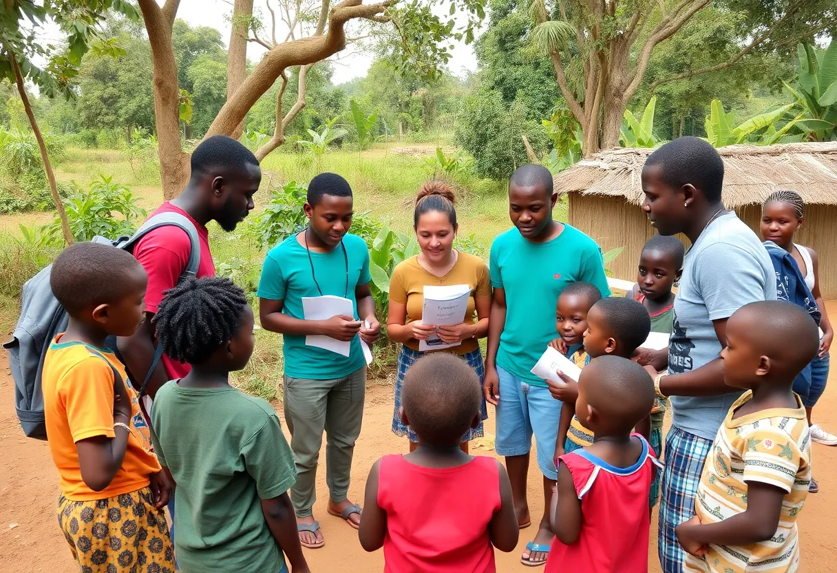 Students from Savannah State University participating in community outreach in Ghana.