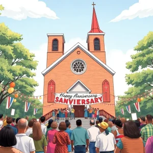 Community gathering for St. James A.M.E. Church anniversary