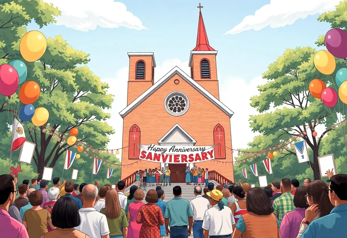 Community gathering for St. James A.M.E. Church anniversary