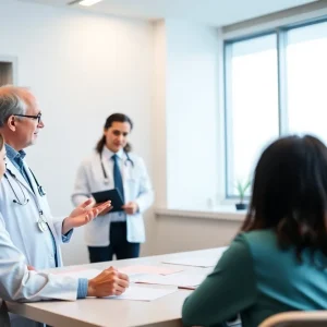 Healthcare professionals discussing patient care strategies